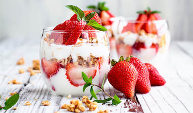 strawberry and cream dessert