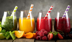 different flavours of fruit juice